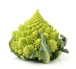 Romanesco broccoli on white background