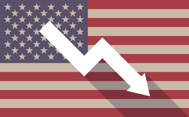 USA flag icon with a graph