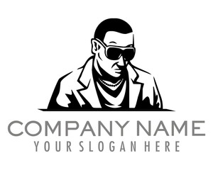 man with dark glasses character image vector