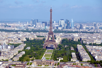 Vue aérienne de la tour Eiffel - obrazy, fototapety, plakaty
