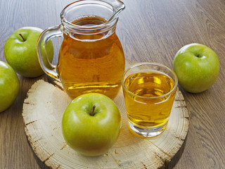 Apple juice in a bottle