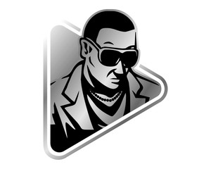 man with dark glasses character image vector