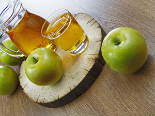Apple juice in a bottle