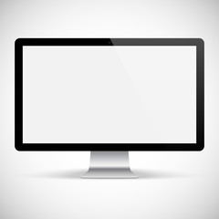 realistic detailed monitor isolated on a gray background