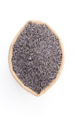 butterfly pea rice isolated on white background