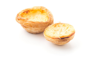egg tart isolated on white background