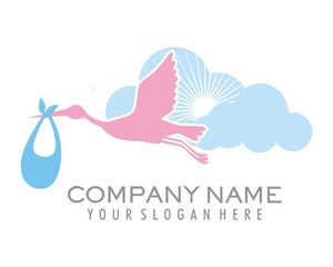 stork delivery logo image vector