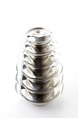 stainless pot isolated on white background.