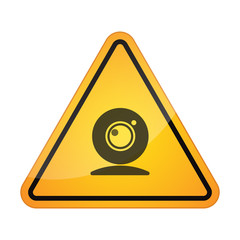 Danger signal icon with a web cam