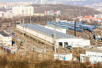 Fototapeta na wymiar railway depot, Prague, Czech Republic
