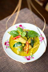 Thai green curry chicken.