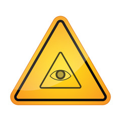 Danger signal icon with an all seeing eye