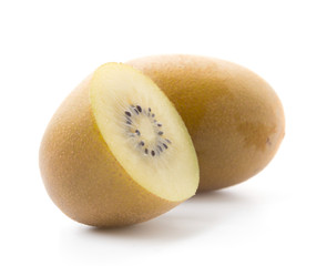 Golden Kiwi fruit isolated on white background