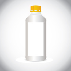 White plastic bottle for cosmetic, freshener. 