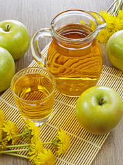 Apple juice in a bottle