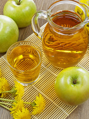 Apple juice in a bottle