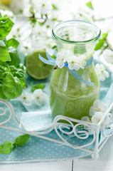 Healthy Organic Green Fruit smoothie 