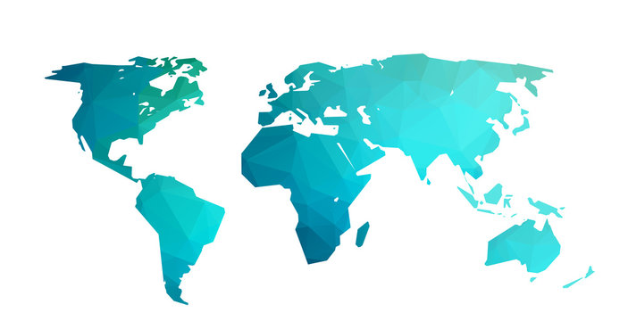 World map vector illustration in polygonal style