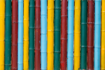 Colorful bamboo texture close up