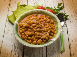 pasta with beans, traditional italian recipe