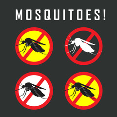 the mosquitoes stop sign - vector image of a mosquito 