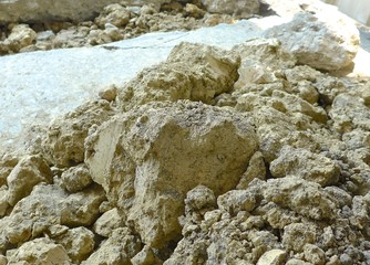 The close view of soil at construction site