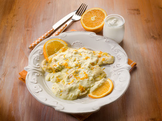 chicken with orange and yogurt sauce