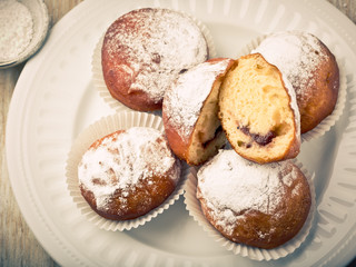 Vintage photo of donuts on a plate