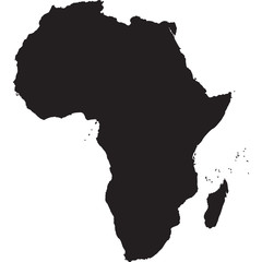 Illustration of African map on white background
