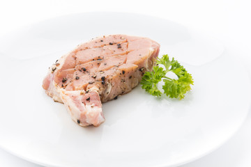 raw meat pork steak with black pepper