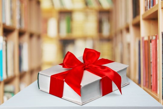 Book, Gift, Bow.