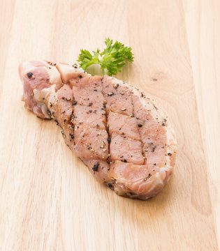 raw meat pork steak with black pepper