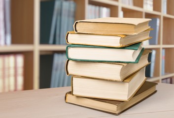 Book, stack, old.