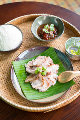charcoal-boiled pork neck,Grill pork (Thai style food)