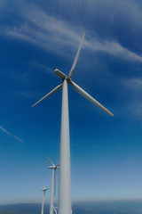 group of windmills for renewable electric energy production