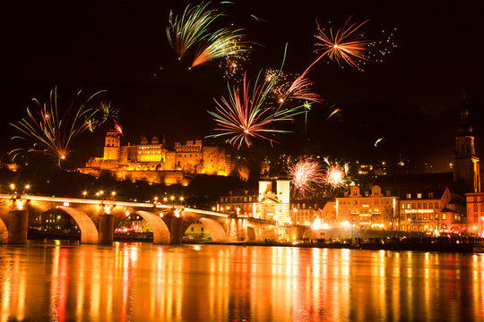 Germany, Heidelberg, New Year's Eve celebration