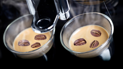 coffee espresso cups with coffee maker