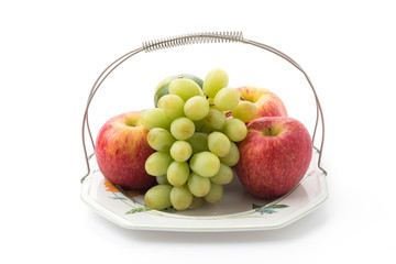 Isolated platter of assorted fruit