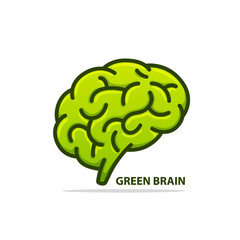 Silhouette of the brain green