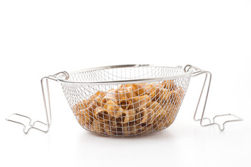 Obraz premium banana rolls in deep fryer