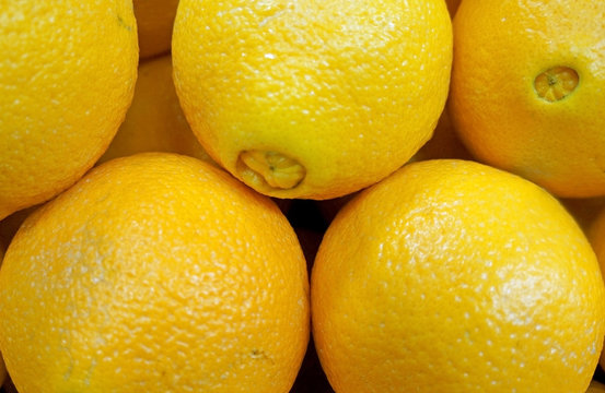 Close up of lemons In Market