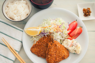 アジフライ定食