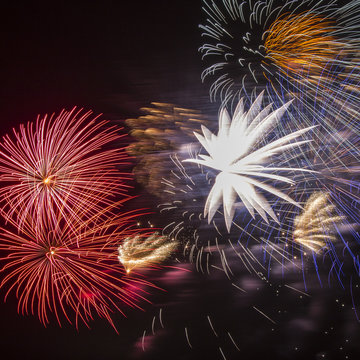 Colorful fireworks at night sky