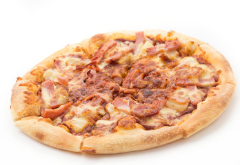hawaiian pizza isolated on white background