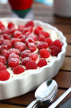 Summer raspberry trifle