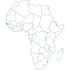 African map on white background