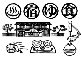 Fototapeta premium 宿切絵