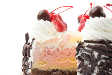ice-cream cake isolated on white background