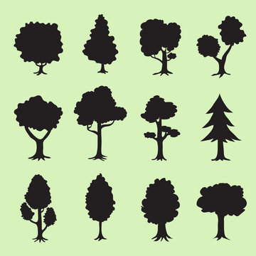 Tree silhouettes collection