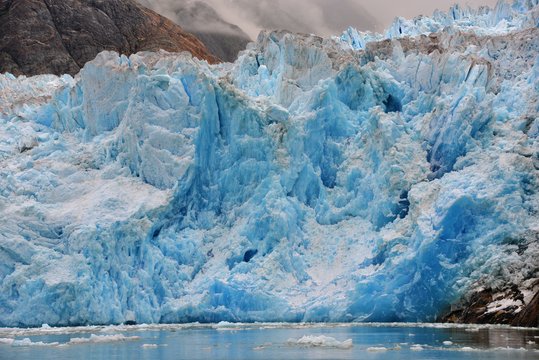 USA, Alaska, Tongass National Forest, Blue Ice of South Sawyer Glacier